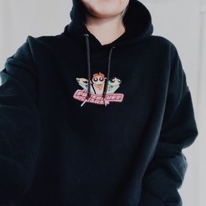 Powerpuff girls black oversized hoodie